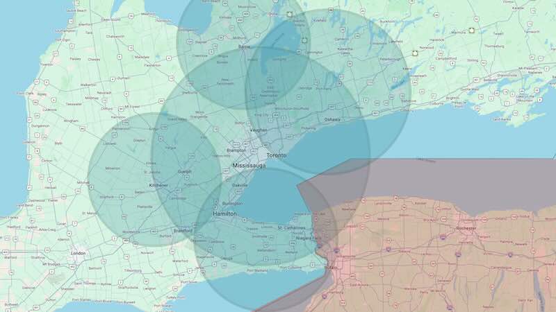 Greater Toronto Area service map