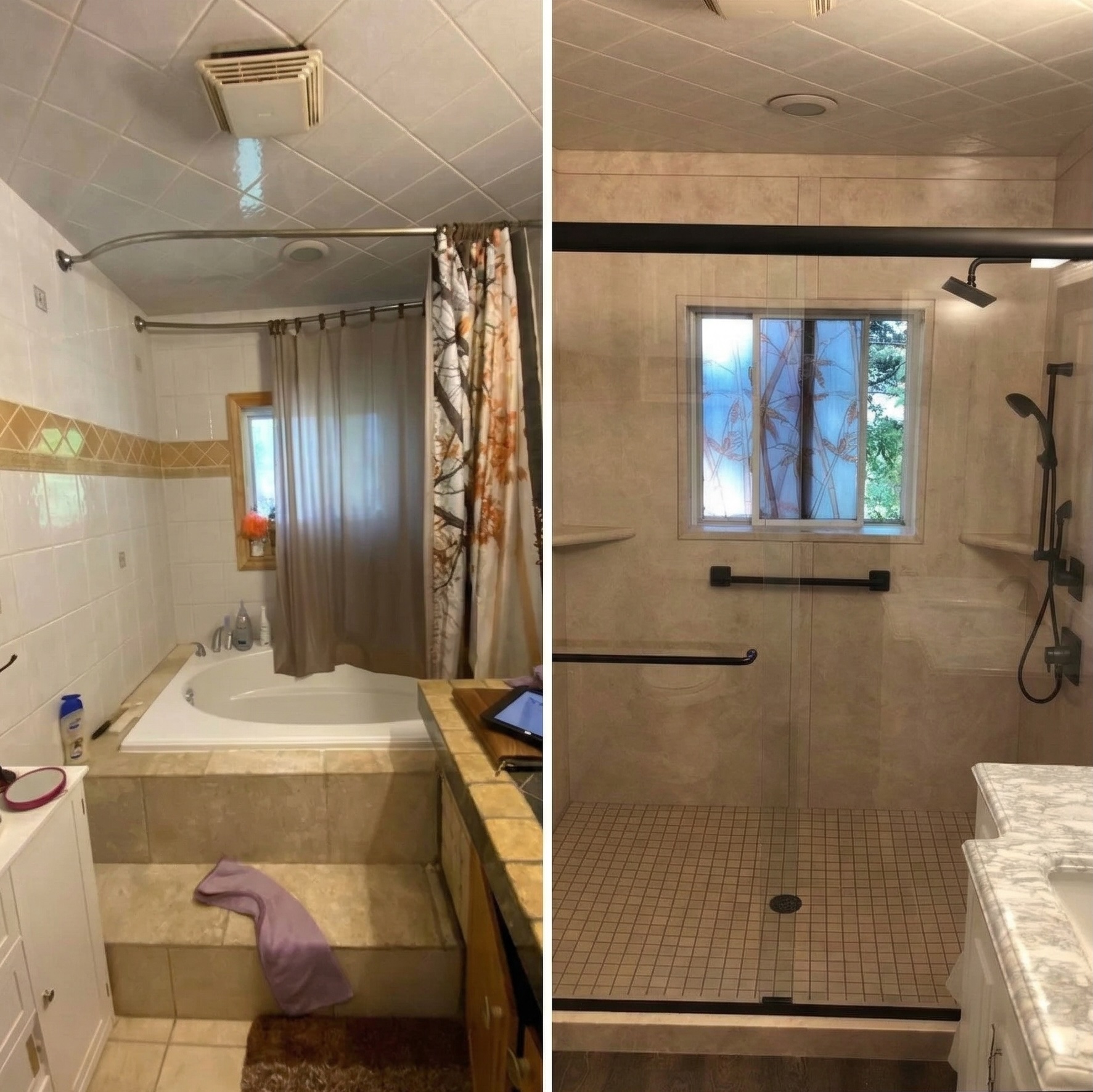Before and after bathroom transformation 2