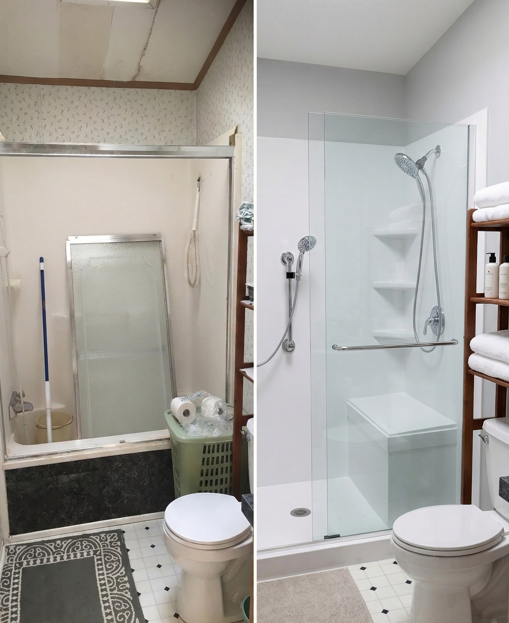 Before and after bathroom transformation 3